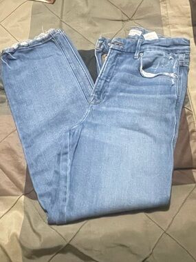 Good American Light Blue Distressed High-Rise Jeans
